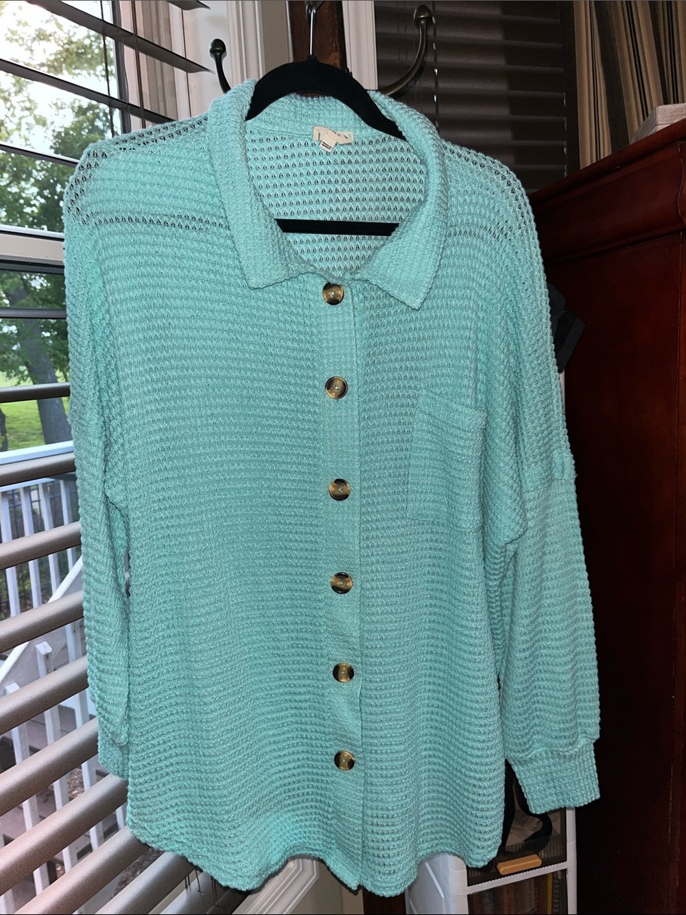 1.4.3. Story by Line Up Mint Green Knit Button-Up Tunic